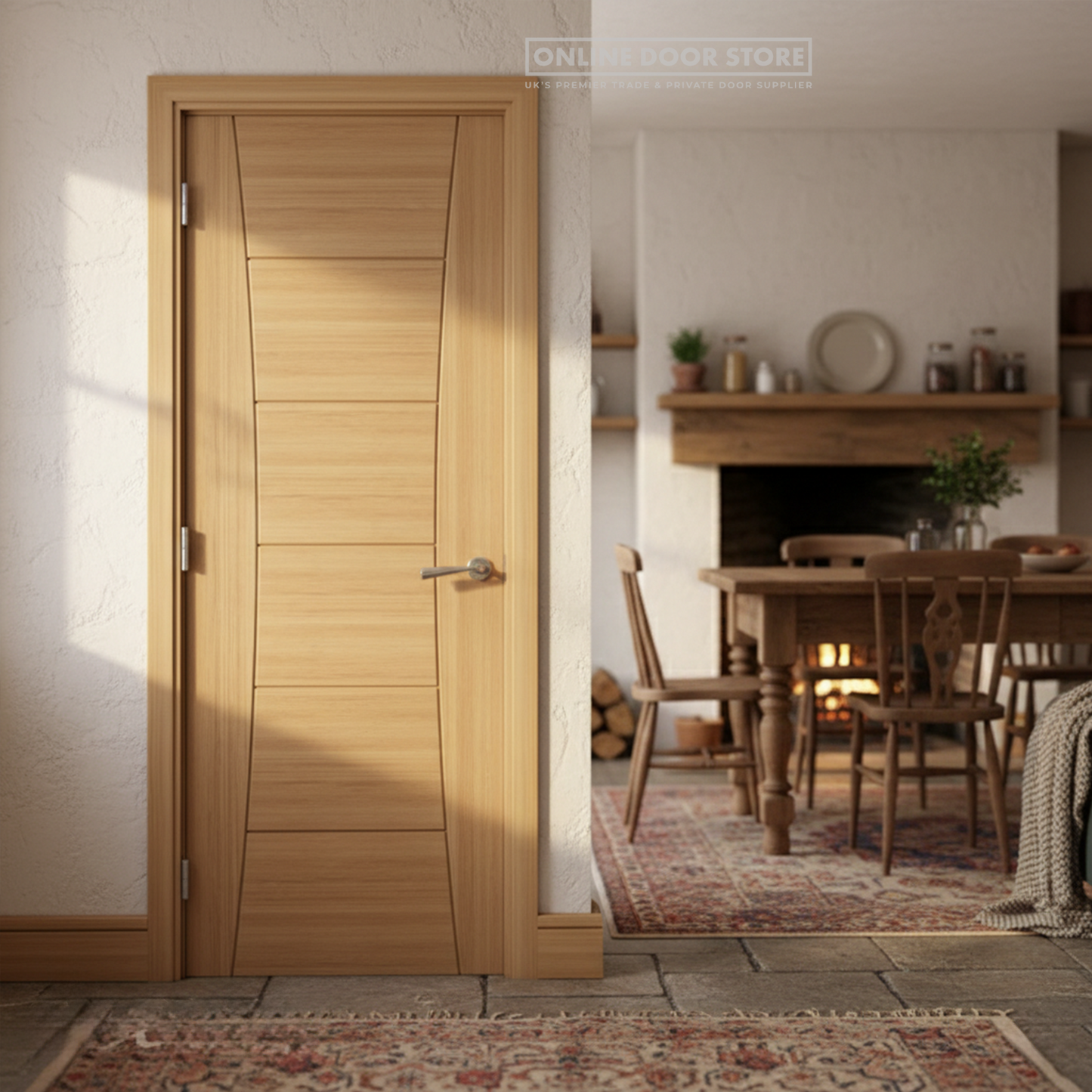 Deanta Pamplona Prefinished Oak FD30 Fire Door