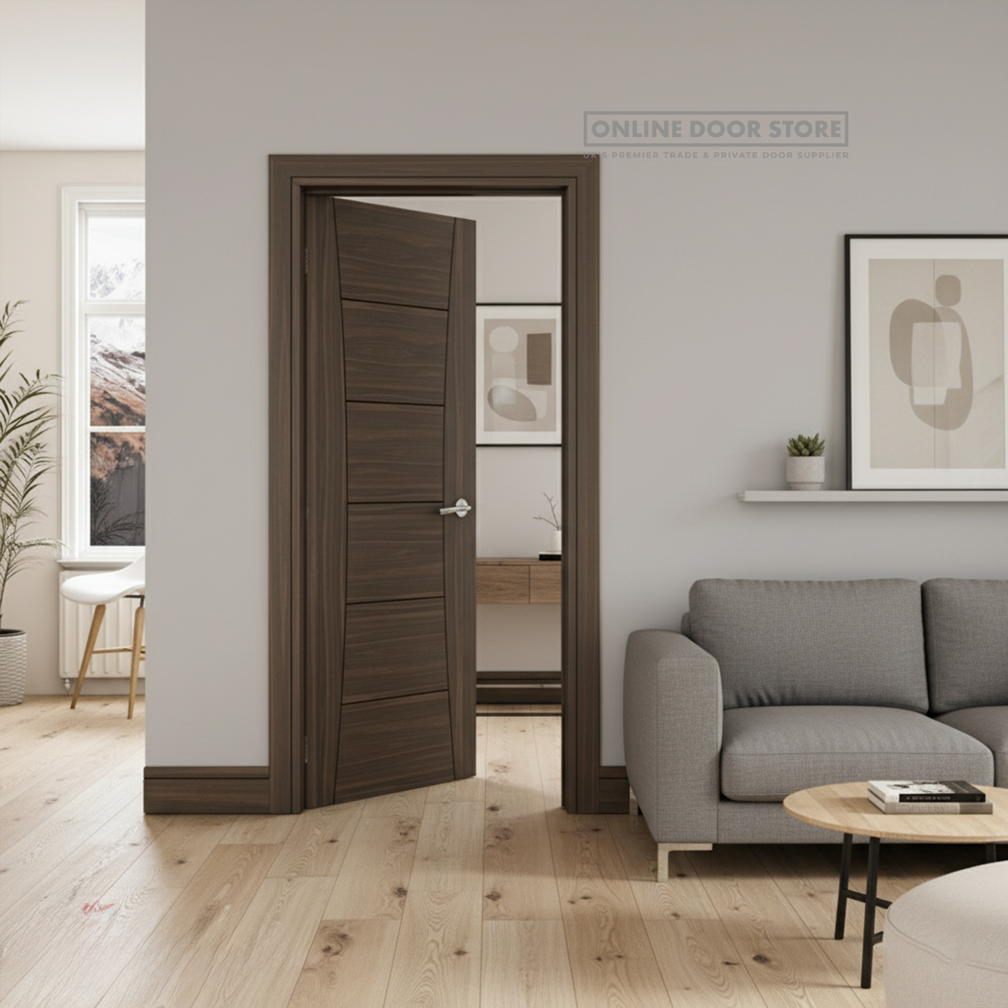 Deanta Pamplona Prefinished Walnut FD30 Fire Door