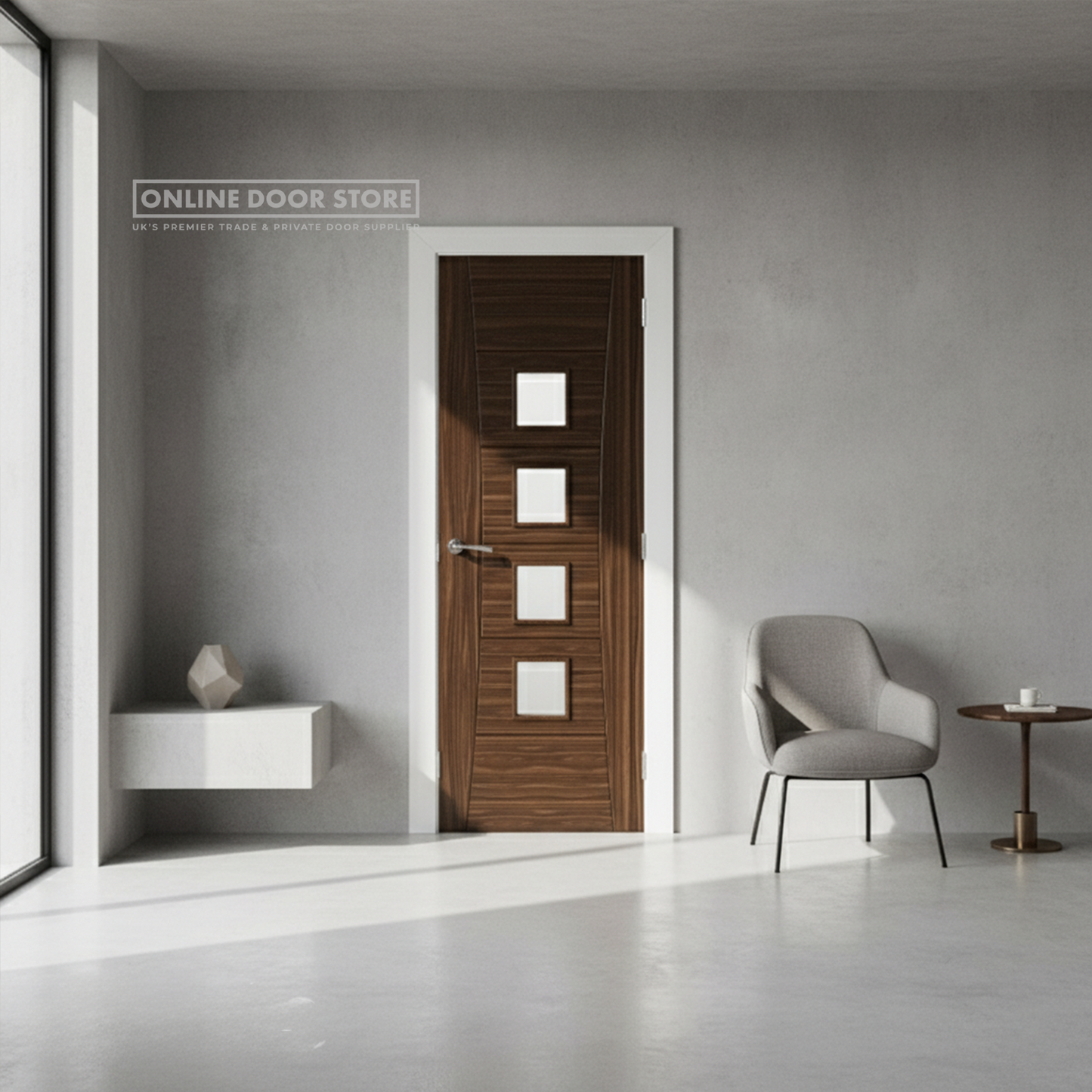 Deanta Pamplona Prefinished Walnut Internal Glazed Door