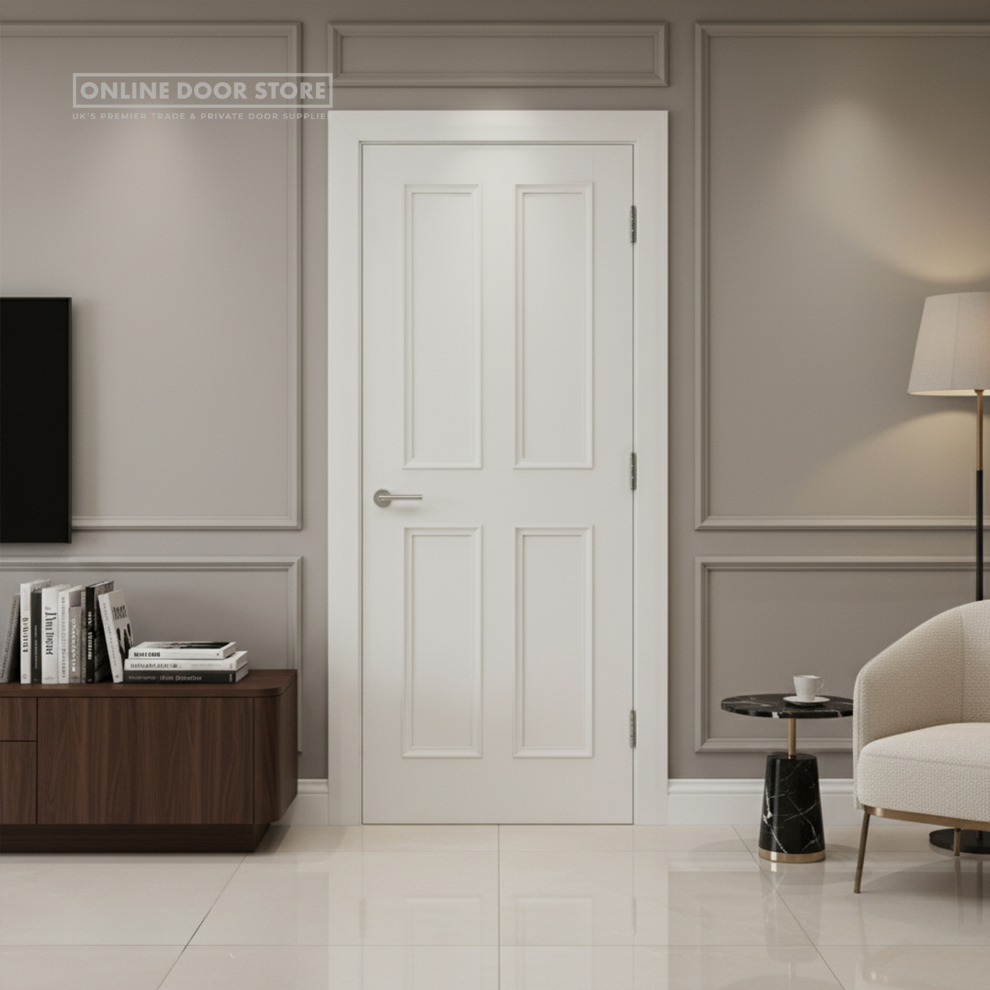 Deanta Rochester White Primed FD30 Fire Door