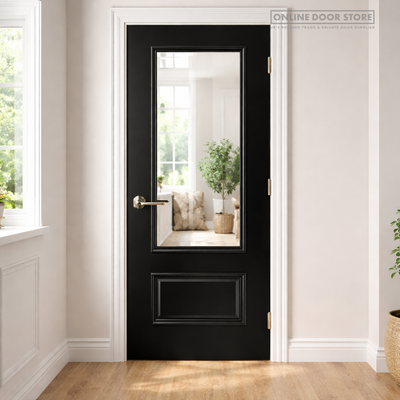Deanta Sandringham Black Pre-Finished Internal Glazed Door