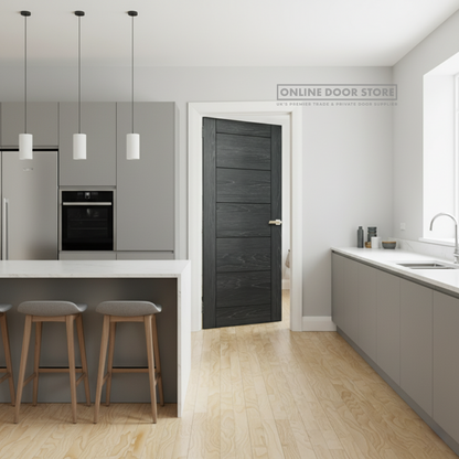 Deanta Seville Pre-Finished Brushed Black Oak Internal FD30 Fire Door