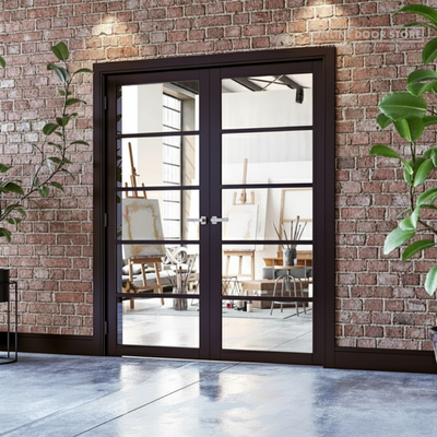 Deanta Shoreditch Pre-Finished Black Internal Glazed Door