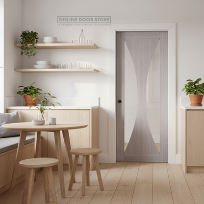 Deanta Single Pocket Door Kit 125mm - White Frame / Matt Black Hardware