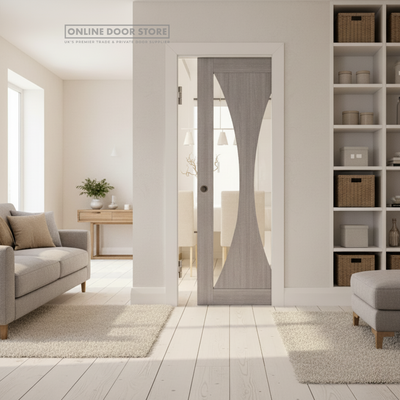Deanta Sorrento Light Grey Ash Internal Glazed Door