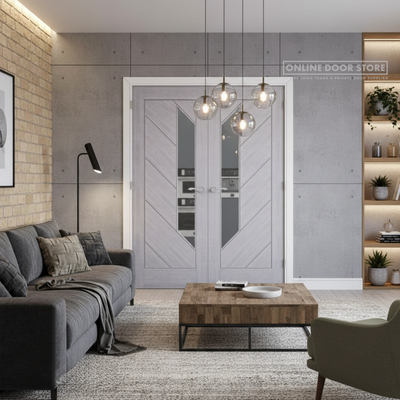 Deanta Torino Light Grey Ash Internal Glazed Door