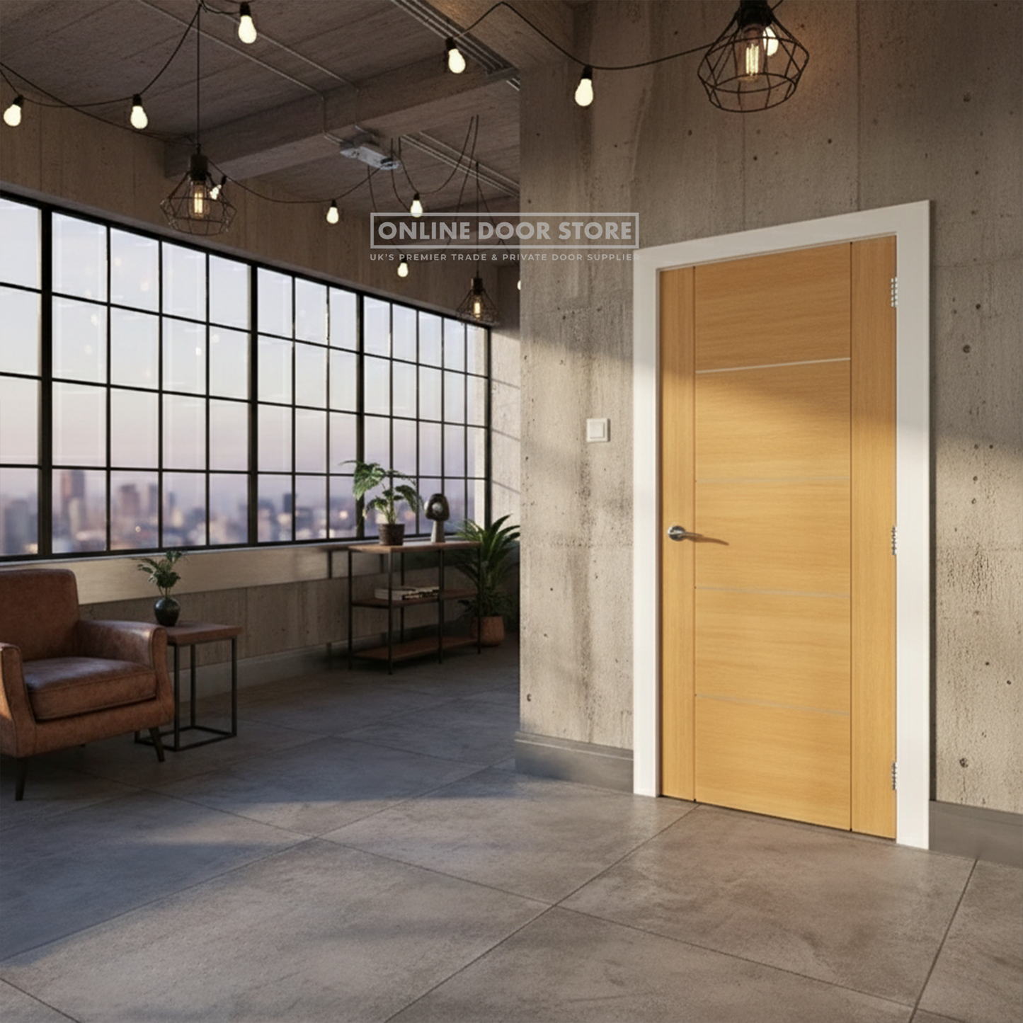 Deanta Valencia Prefinished Oak FD30 Fire Door