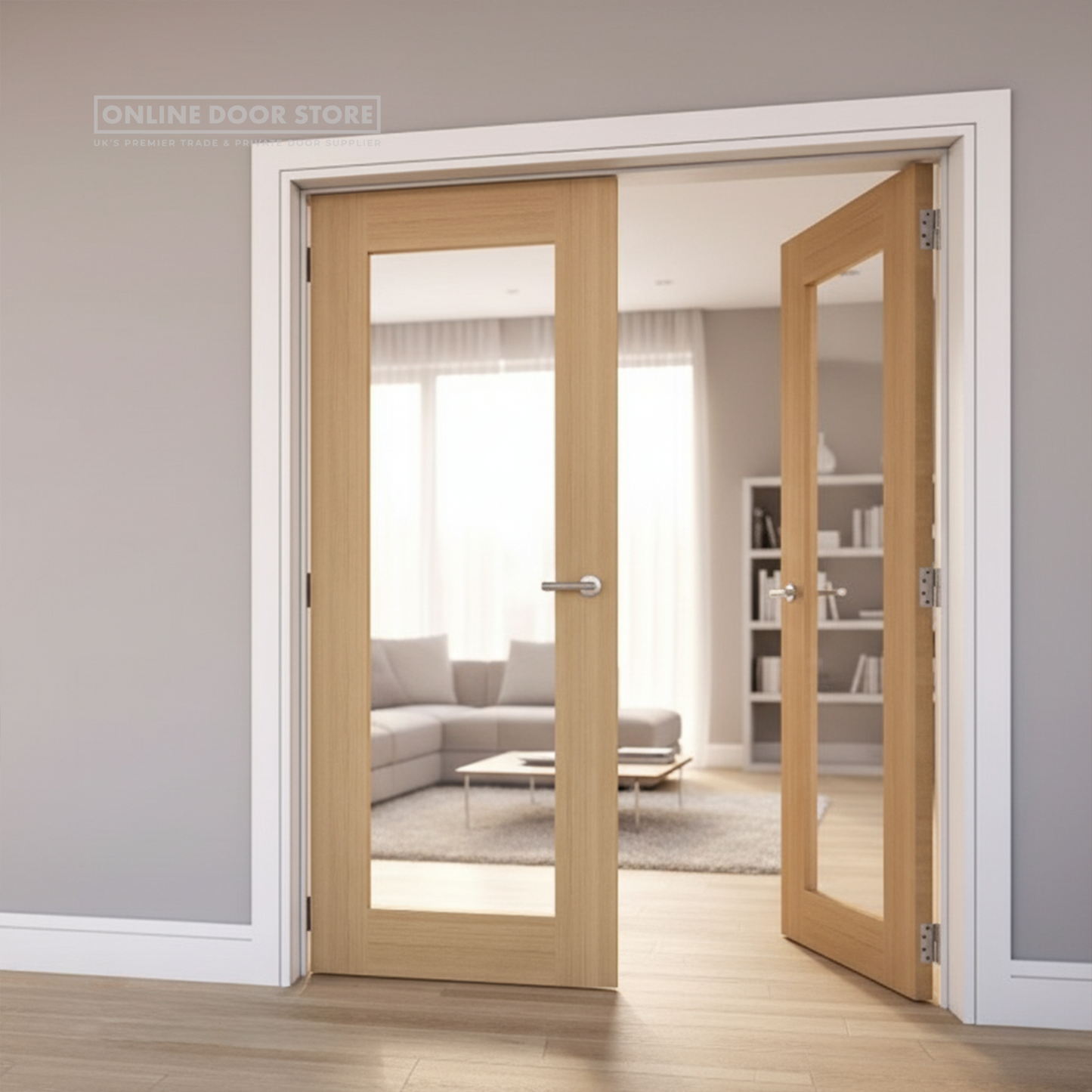 Deanta Walden Unfinished Oak Internal Glazed Door