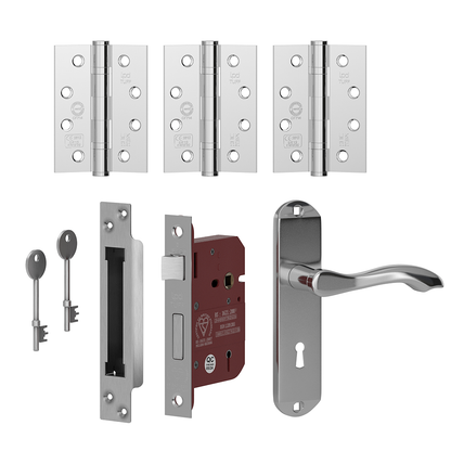 LPD External Polished Chrome Tone Handle Set