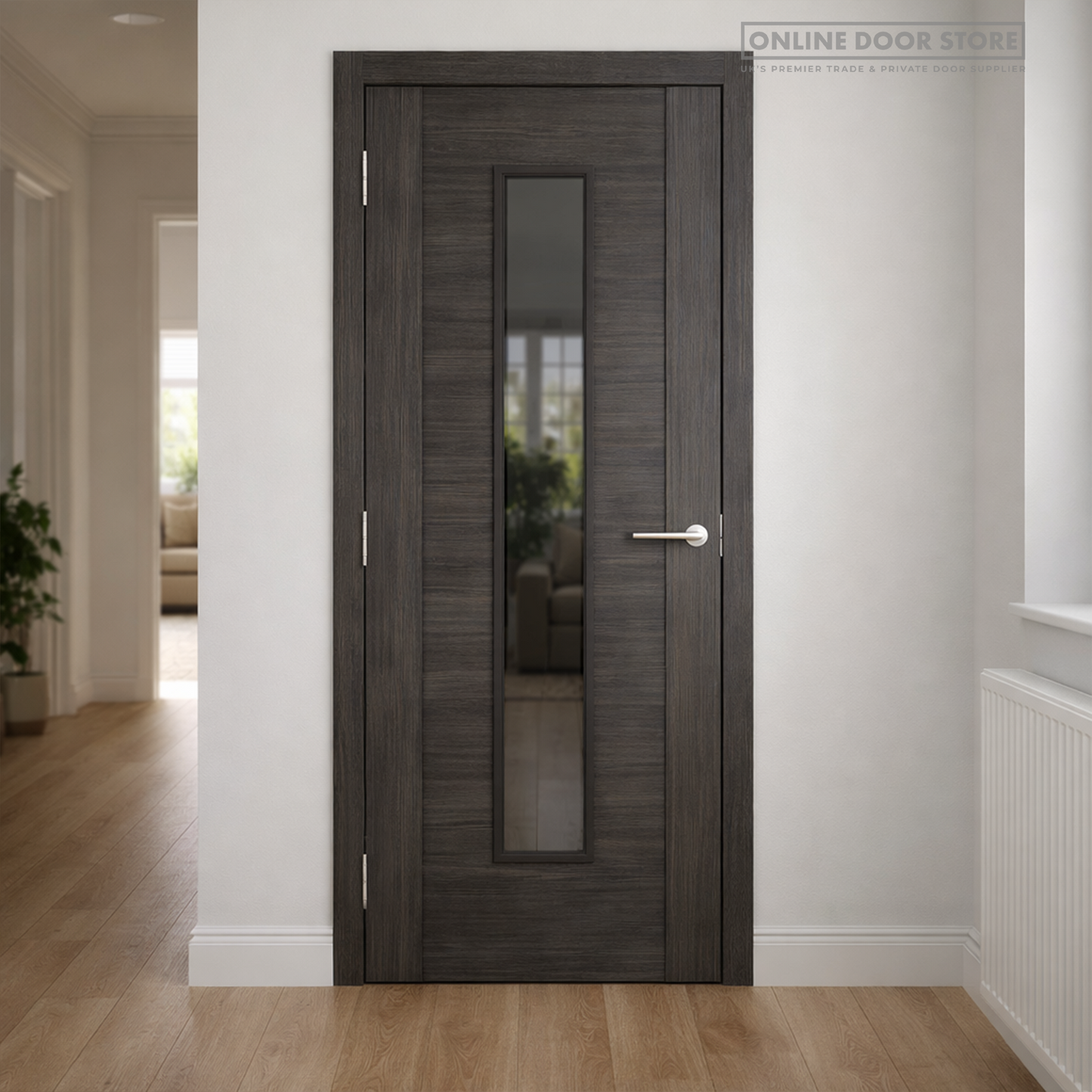 JB Kind Alabama Dark Grey Laminated Internal Glazed Door