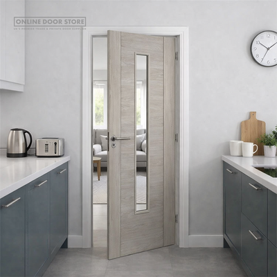 JB Kind Alabama Light Grey Glazed Laminated Internal Door