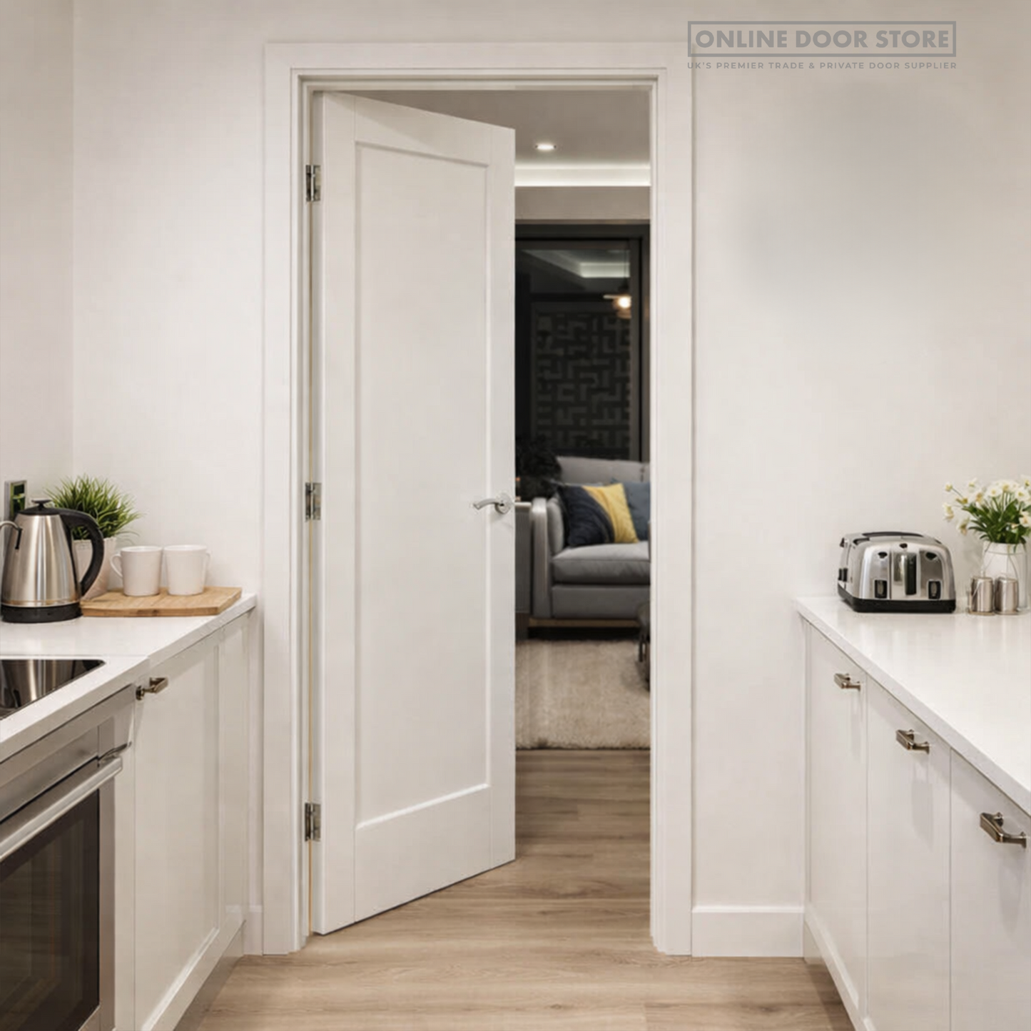 JB Kind Antigua White Primed FD30 Fire Door