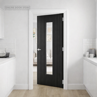 JB Kind Aria Black Laminated Internal Glazed Door