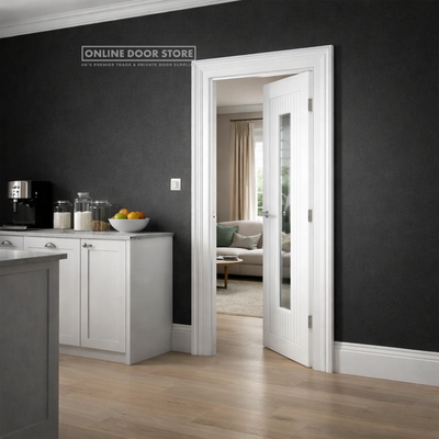 JB Kind Aria White Primed Internal Glazed Door