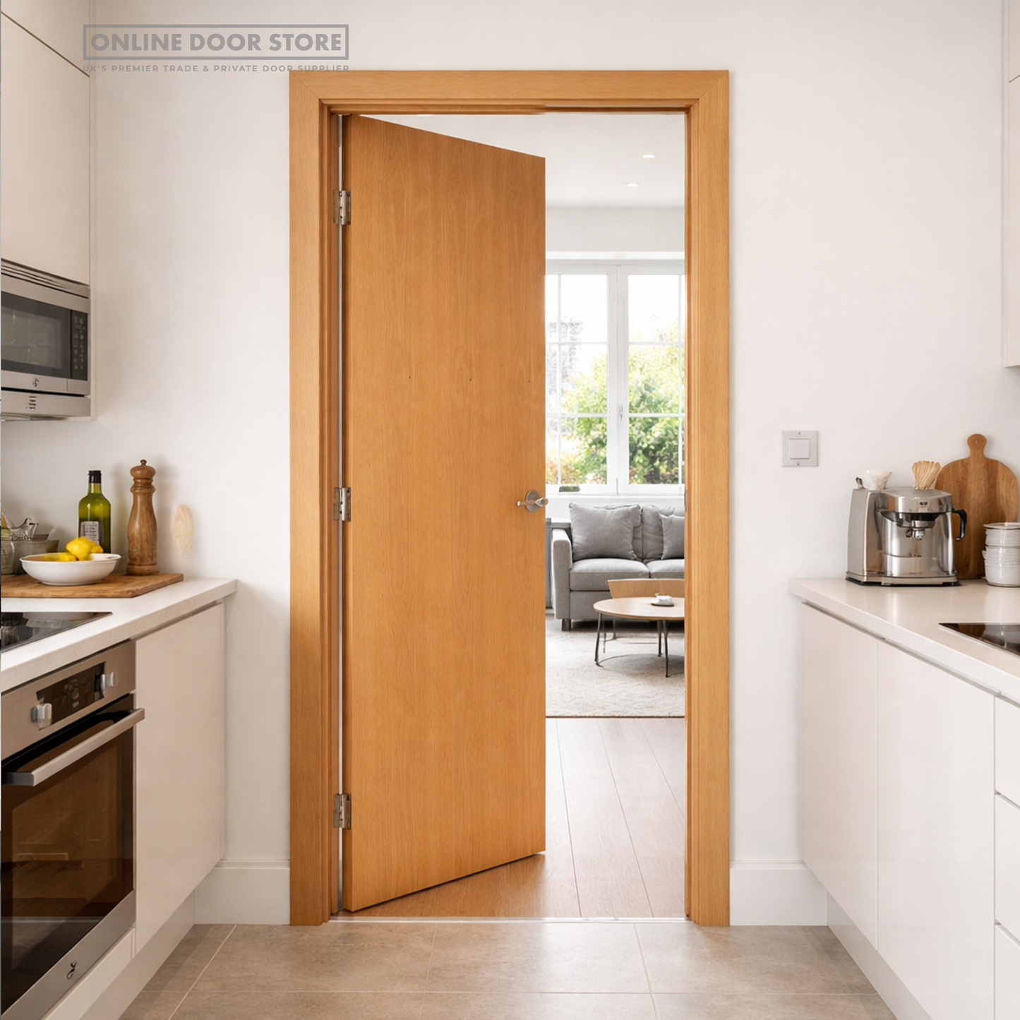 JB Kind Beech Veneered Flush FD30 Fire Door