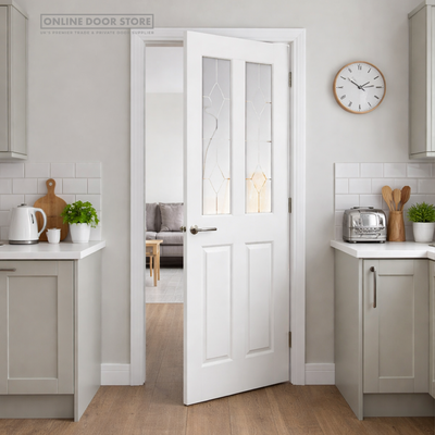 JB Kind Canterbury Grained 2 Light Etched Internal Glazed Door