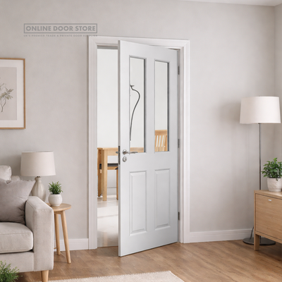 JB Kind Canterbury Smooth 2 Light Clear Internal Glazed Door