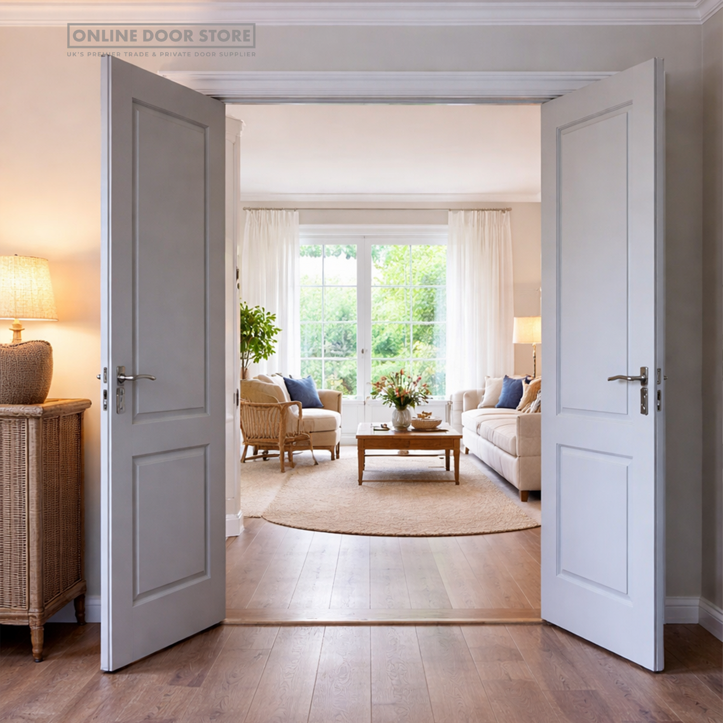 JB Kind Caprice Grained White Primed Internal Door