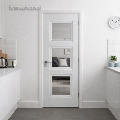 JB Kind Catton White Primed Internal Glazed Door