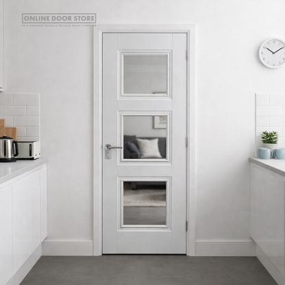JB Kind Catton White Primed Internal Glazed Door