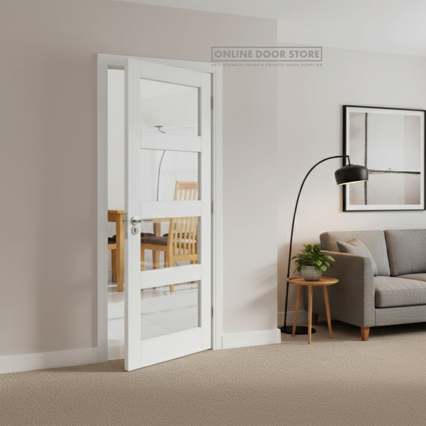 JB Kind Cayman White Clear Internal Glazed Door