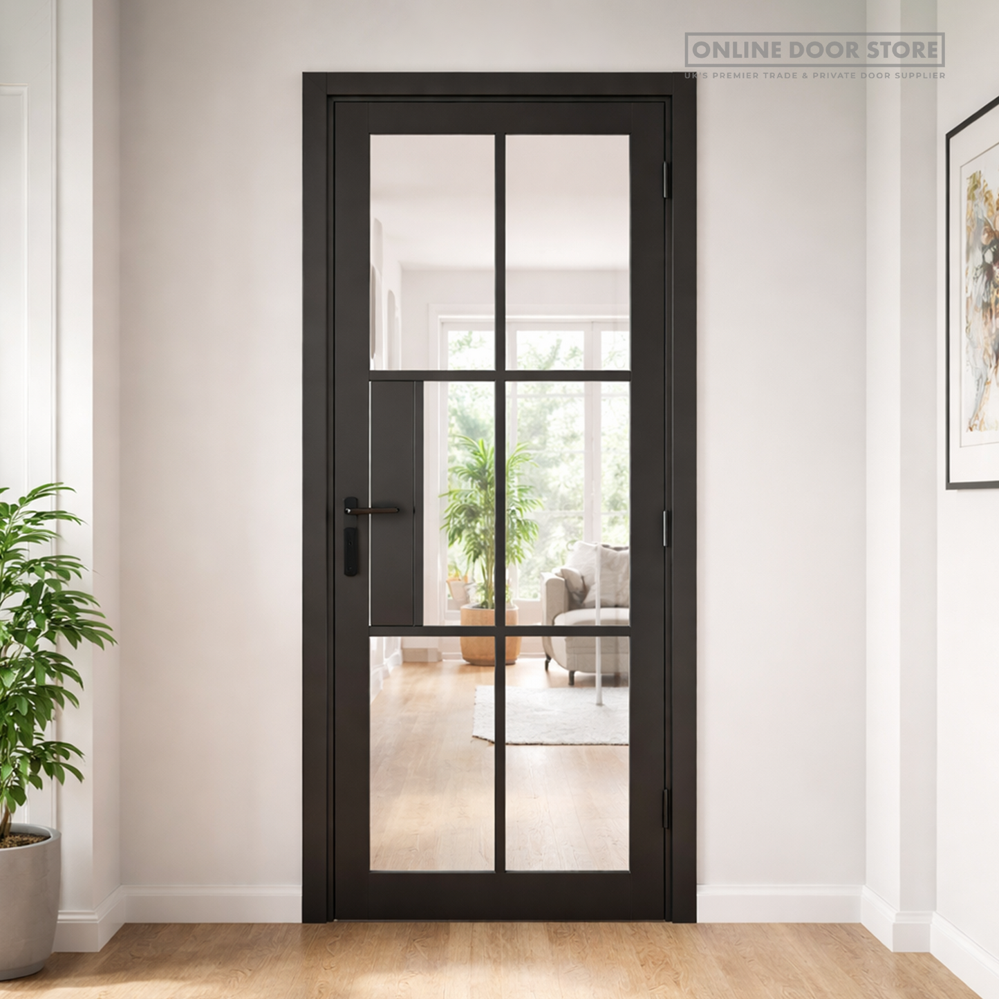 JB Kind Civic Black Internal Glazed Door