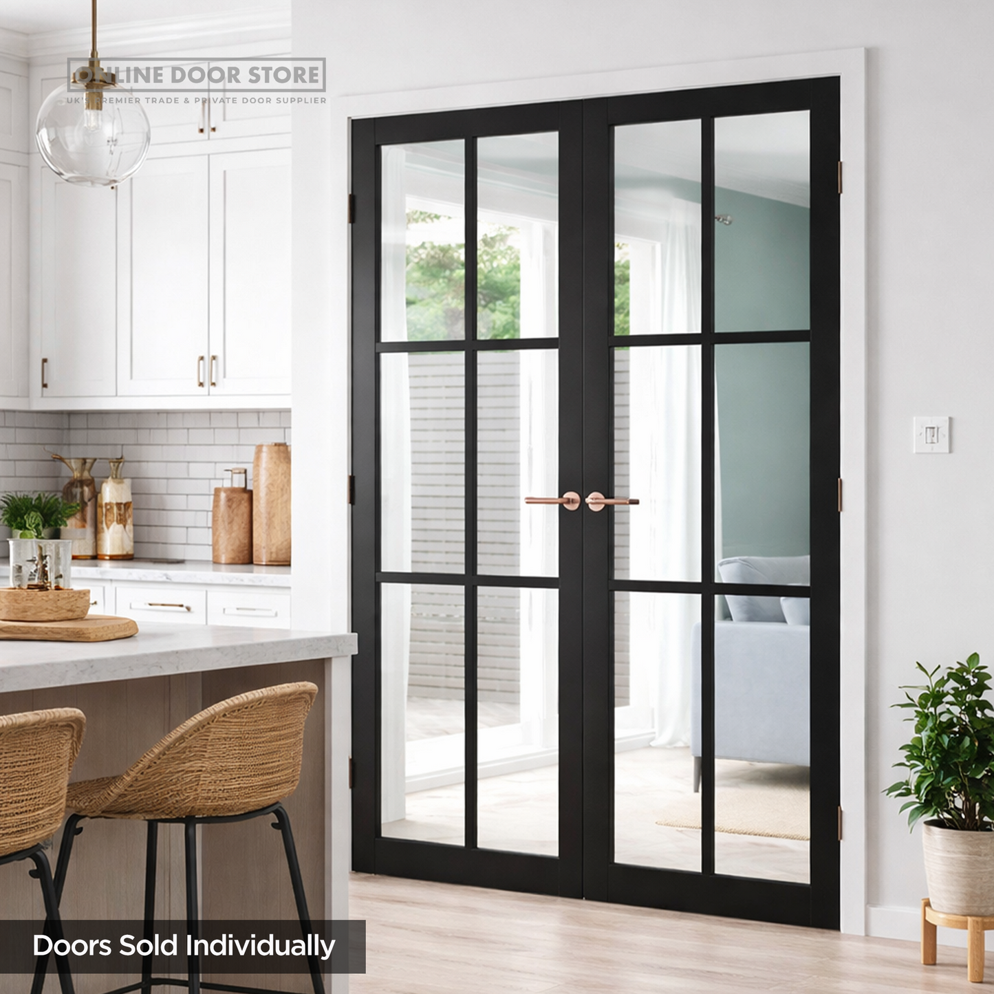 JB Kind Civic Black Internal Glazed Door