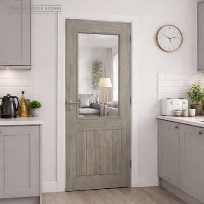 JB Kind Colorado Grey Glazed Laminated Internal Door