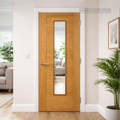 JB Kind Emral Oak Clear Internal Glazed Door