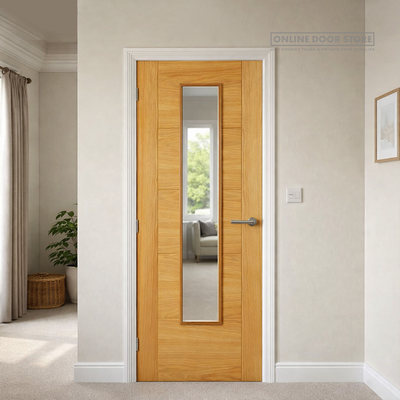 JB Kind Emral Oak Clear Internal Glazed FD30 Fire Door