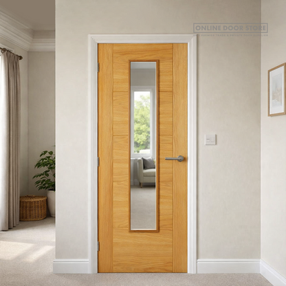 JB Kind Emral Oak Clear Internal Glazed FD30 Fire Door