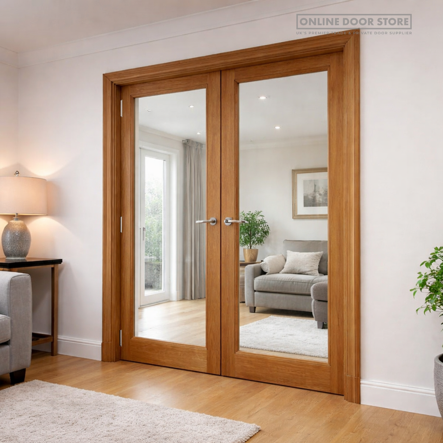 JB Kind Fuji Oak Internal Glazed Door