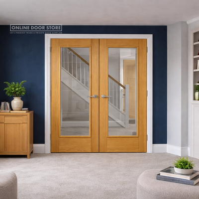 JB Kind Medina Oak Clear Internal Glazed Door