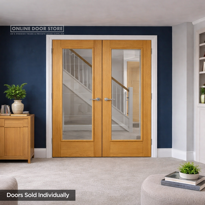 JB Kind Medina Oak Clear Internal Glazed Door