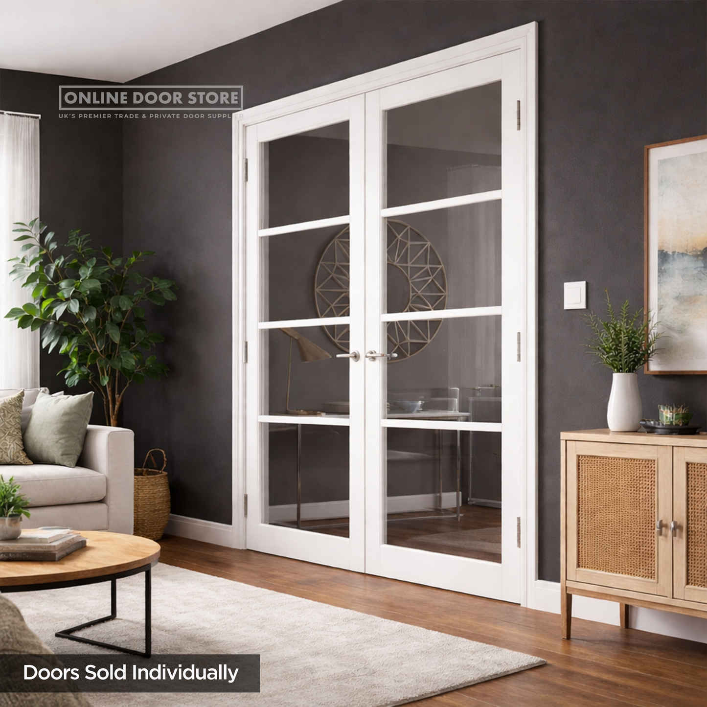 JB Kind Metro White Internal Glazed Door