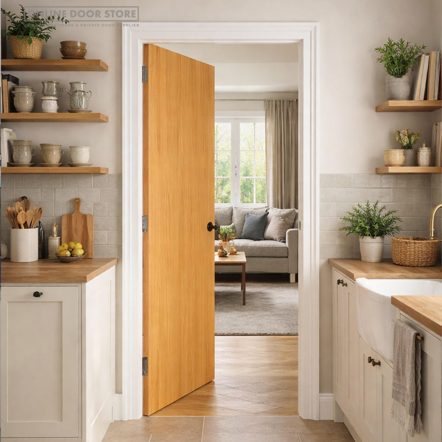 JB Kind Oak Veneered Flush Internal Door