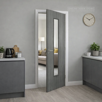JB Kind Pintado Grey Laminated Clear Internal Glazed Door