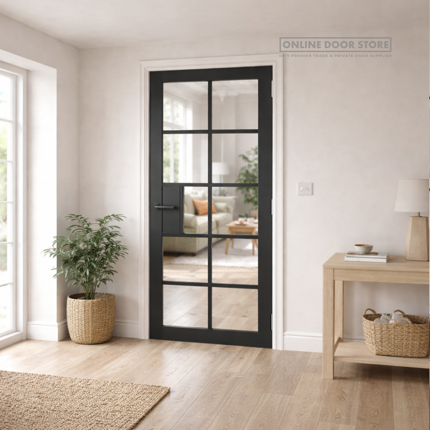 JB Kind Plaza Black Internal Glazed Door