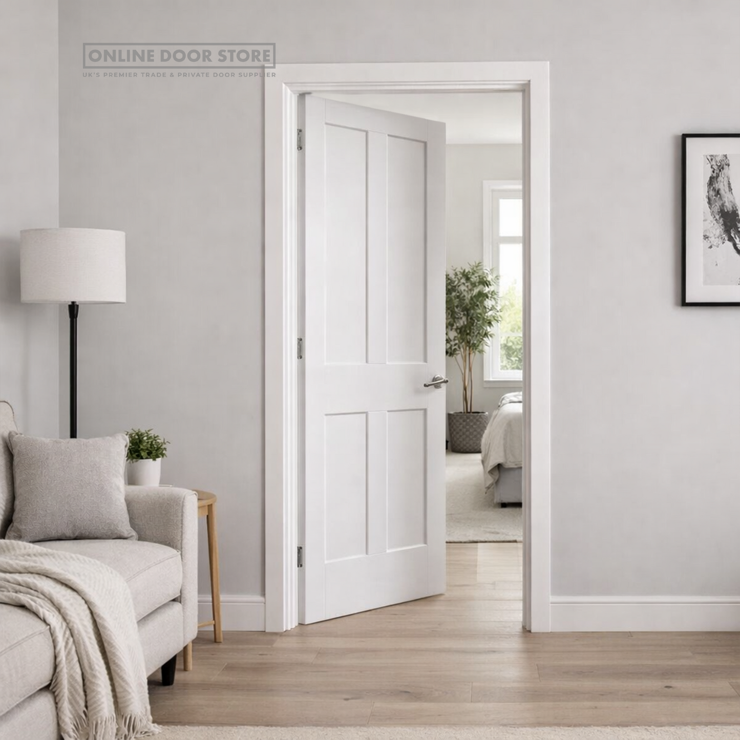 JB Kind Rushmore White Primed FD30 Fire Door
