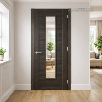 JB Kind Tigris Dark Grey Glazed Laminated Internal Door