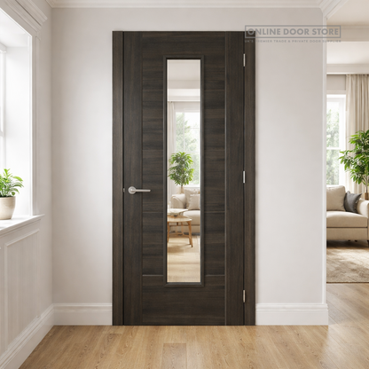 JB Kind Tigris Dark Grey Glazed Laminated Internal Door
