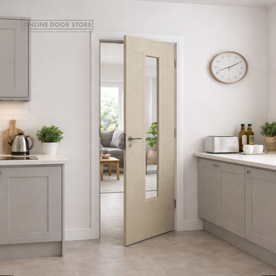 JB Kind Tigris Ivory Glazed Laminated Internal Door