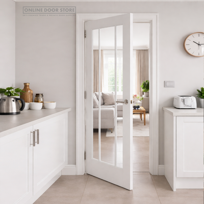 JB Kind Trinidad White Primed Clear Internal Glazed Door