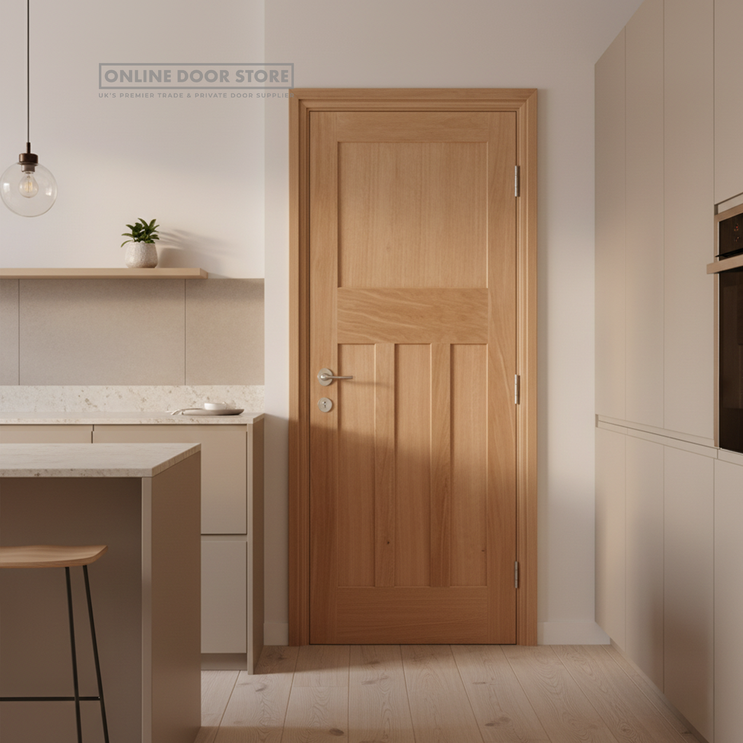 LPD 1930's Oak 4 Panel Unfinished Internal Door