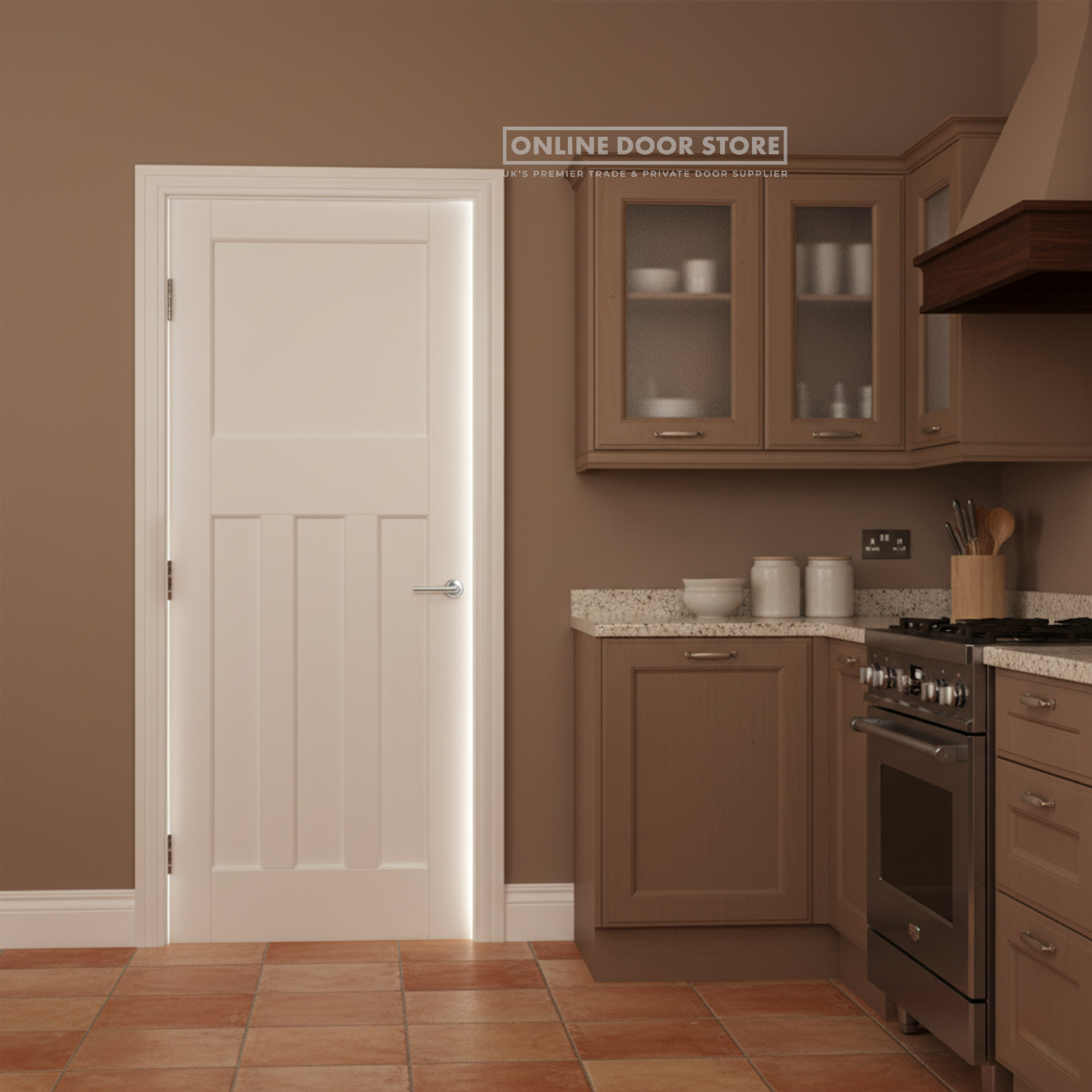 LPD 1930's Style 4 Panel White Primed FD30 Fire Door