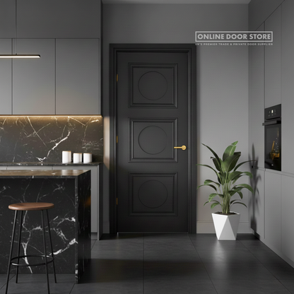 LPD Antwerp Primed Black 3 Panel FD30 Fire Door