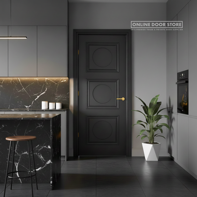 LPD Antwerp Primed Black 3 Panel FD30 Fire Door