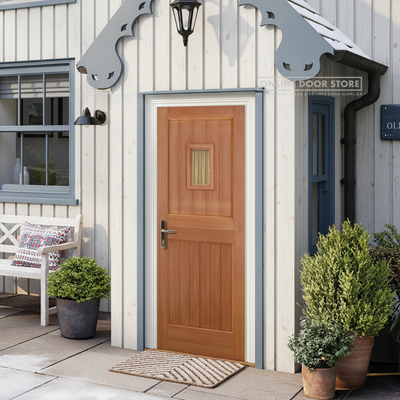 LPD Barnburgh 1LT Straight Top Hardwood Unglazed External Door