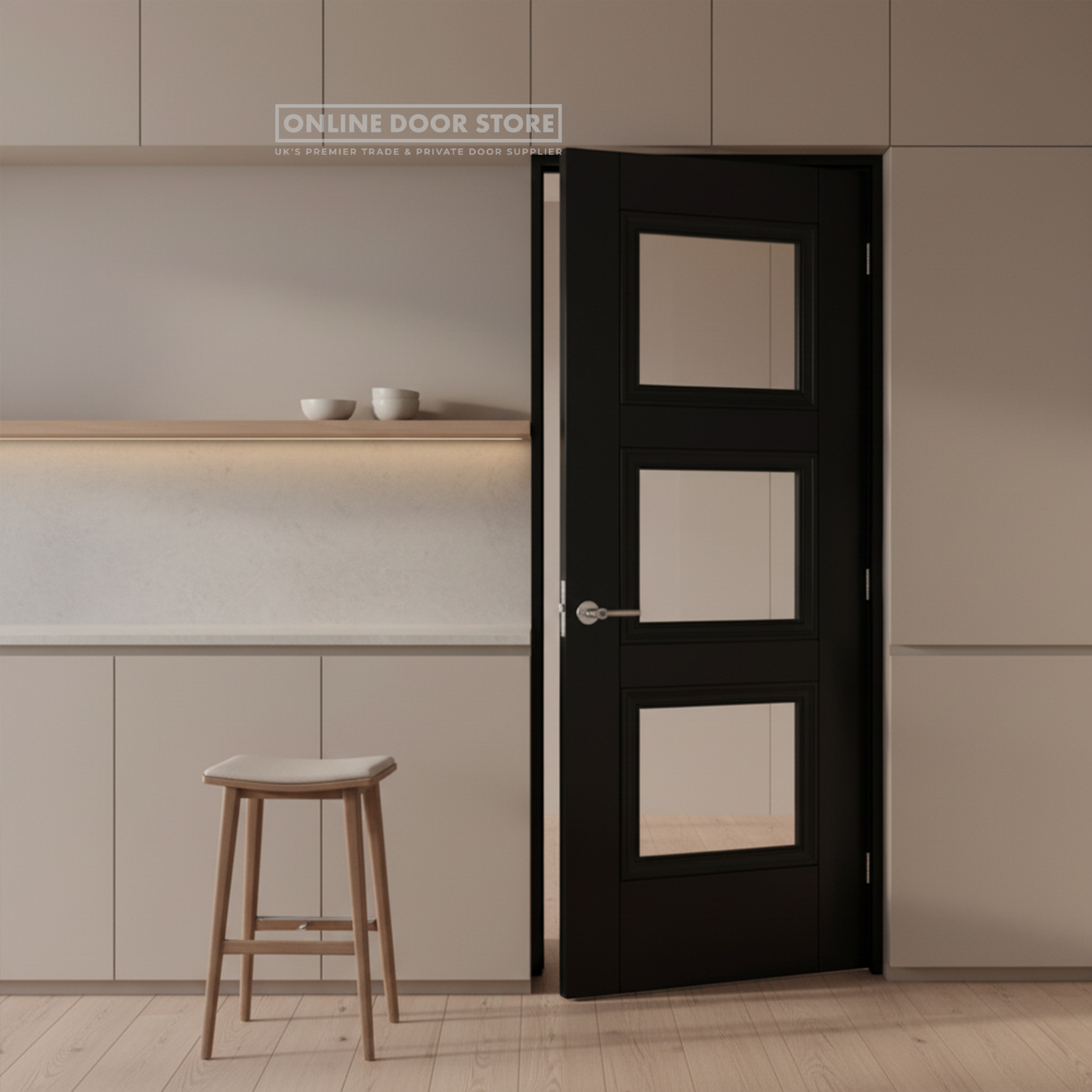 LPD Black Amsterdam 3-light Internal Glazed Door