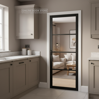 LPD Black Chelsea 4L Clear Internal Glazed Door
